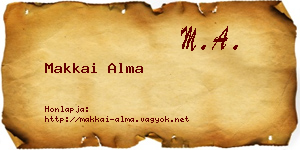 Makkai Alma névjegykártya